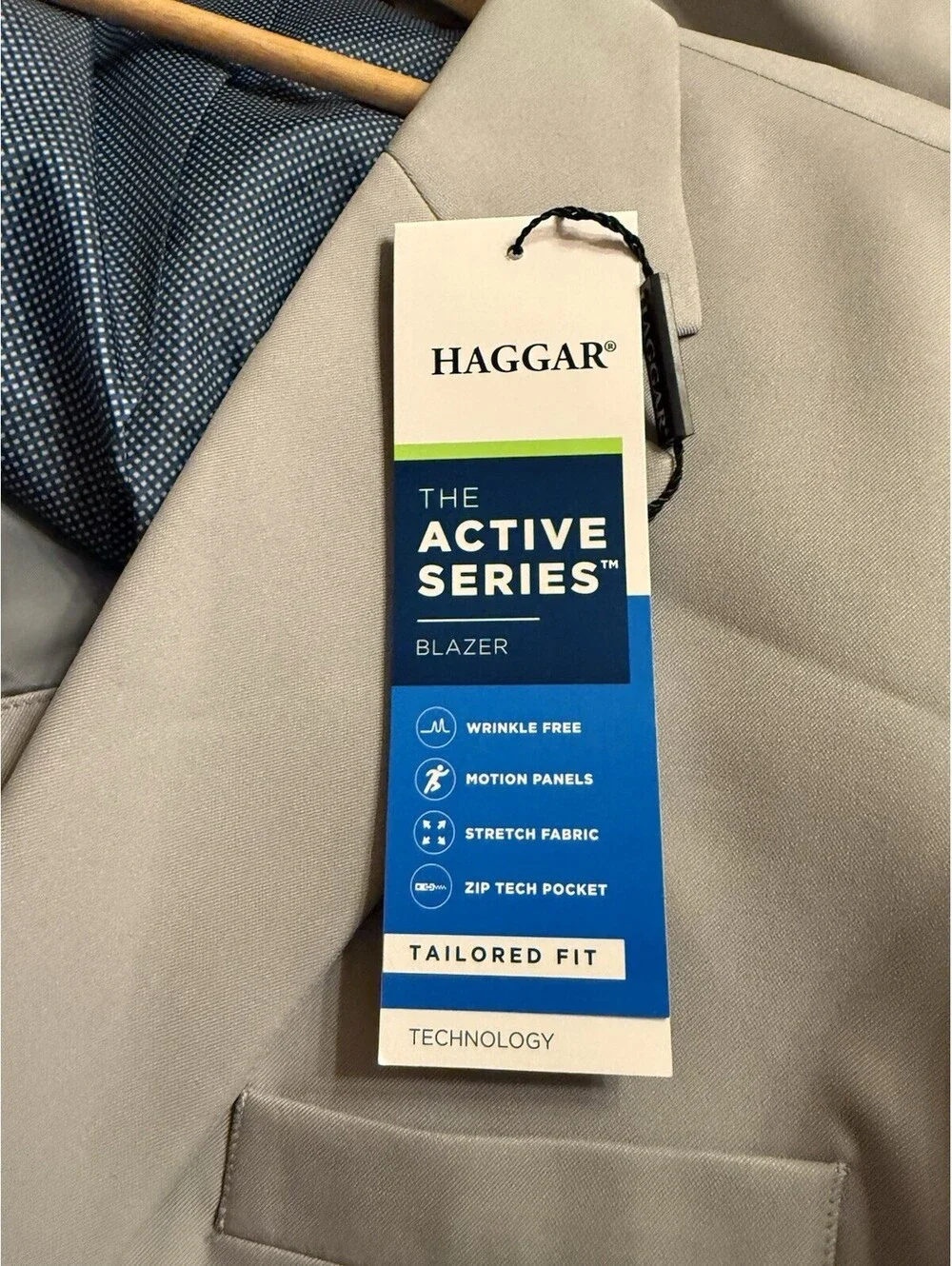 Haggar Active Series Tailored Fit Blazer Men’s Size 54R Light Grey